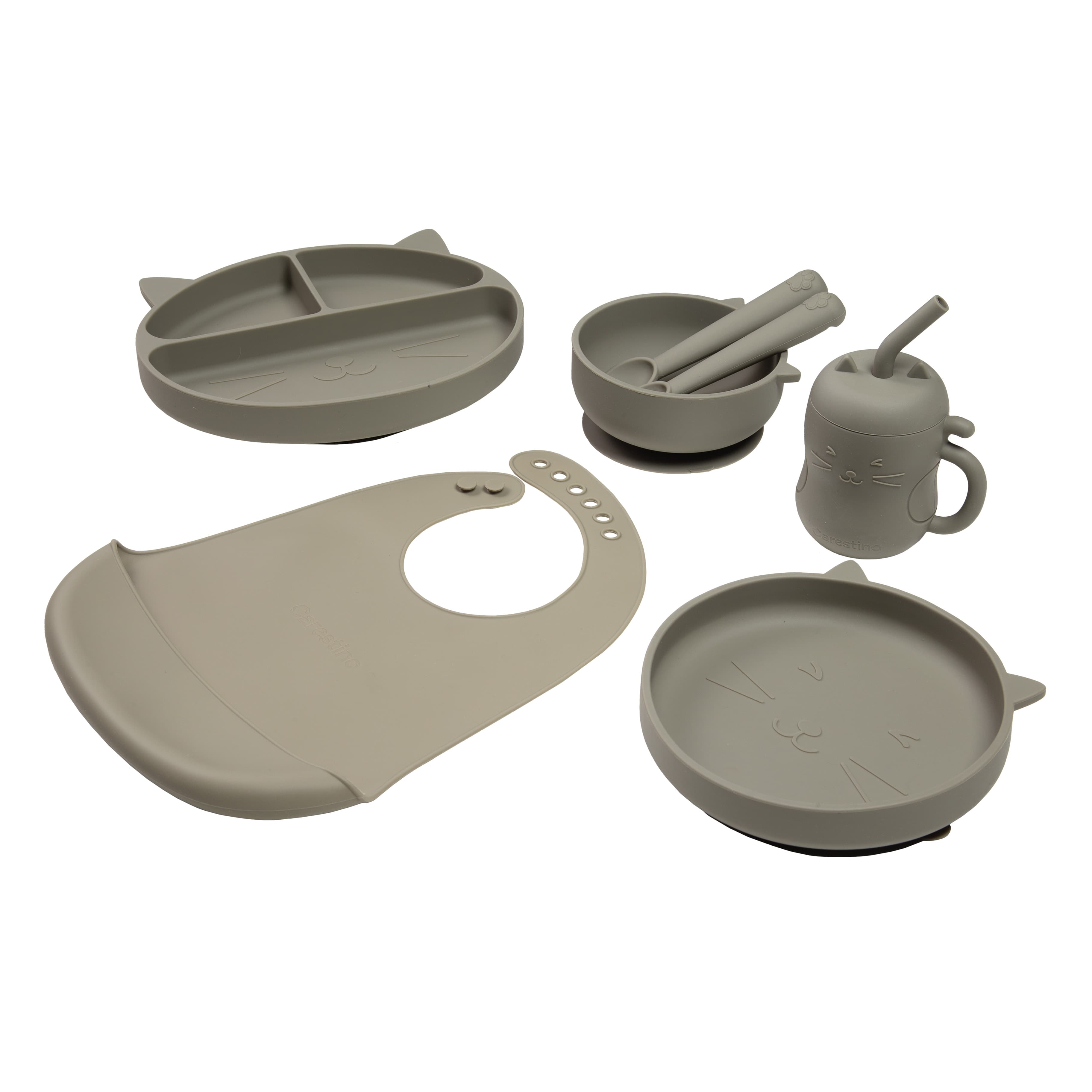 Imagen 1 de 6 de Set de Alimentación de Silicona Gatito