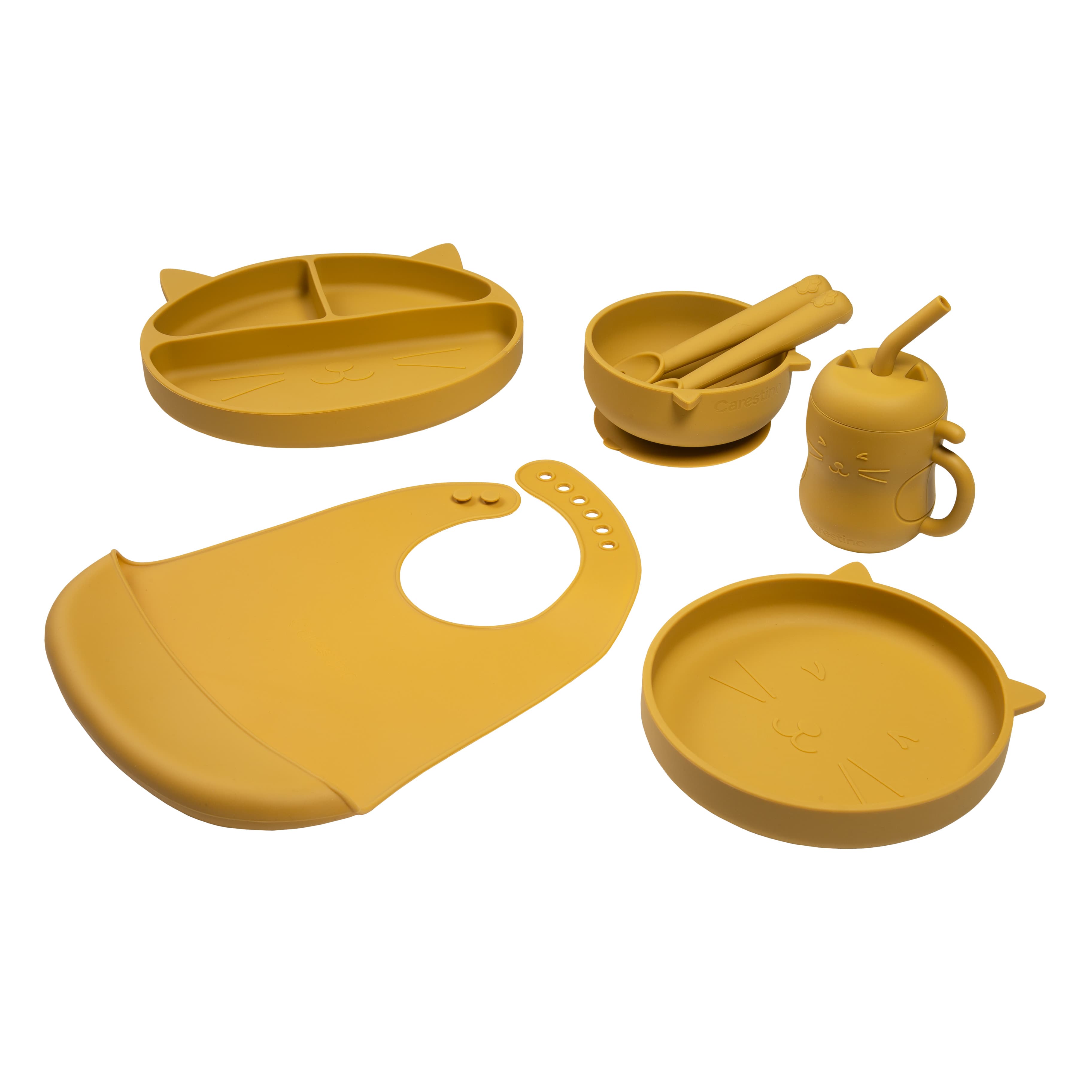 Imagen 1 de 6 de Set de Alimentación de Silicona Gatito