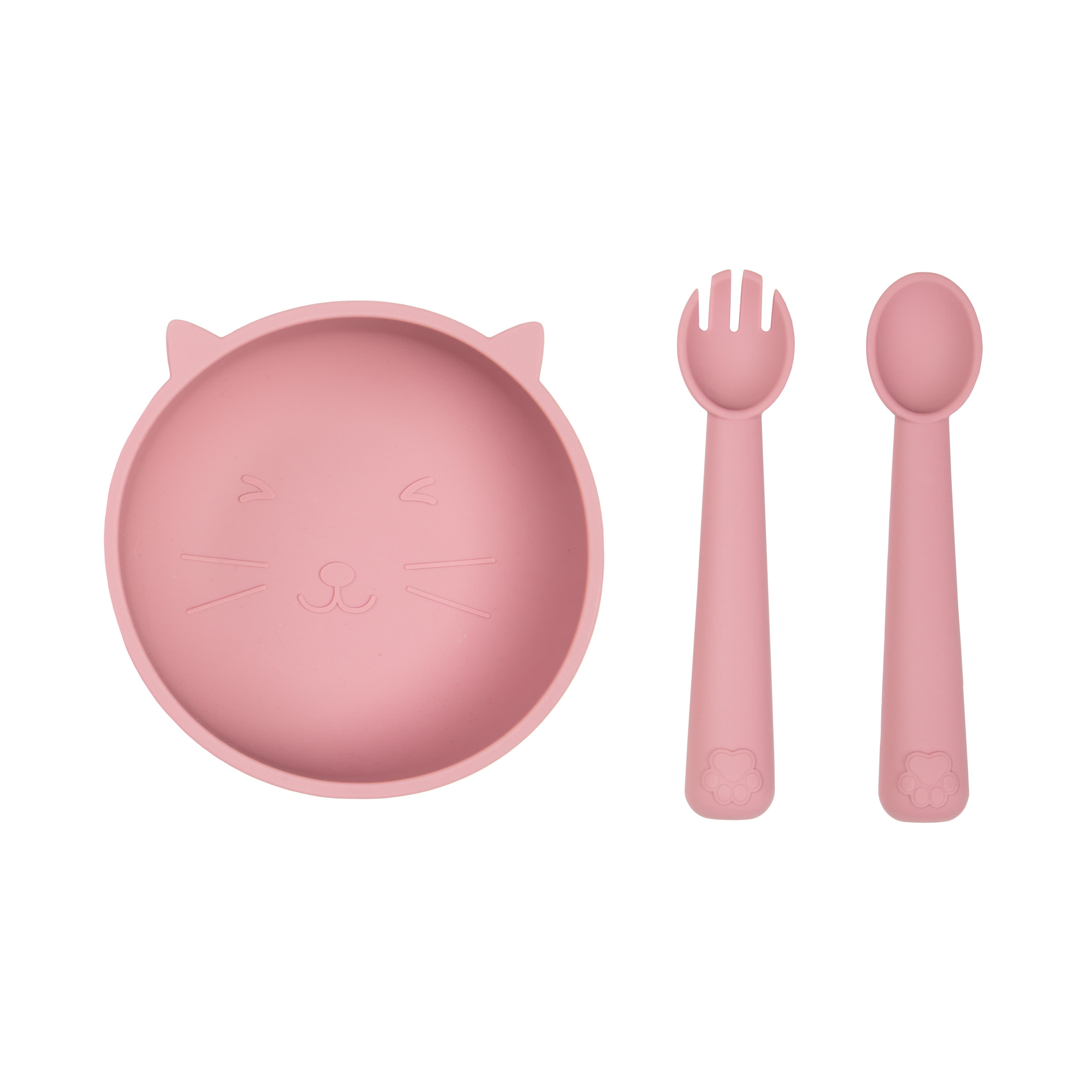 Imagen 3 de 6 de Set de Alimentación de Silicona Gatito