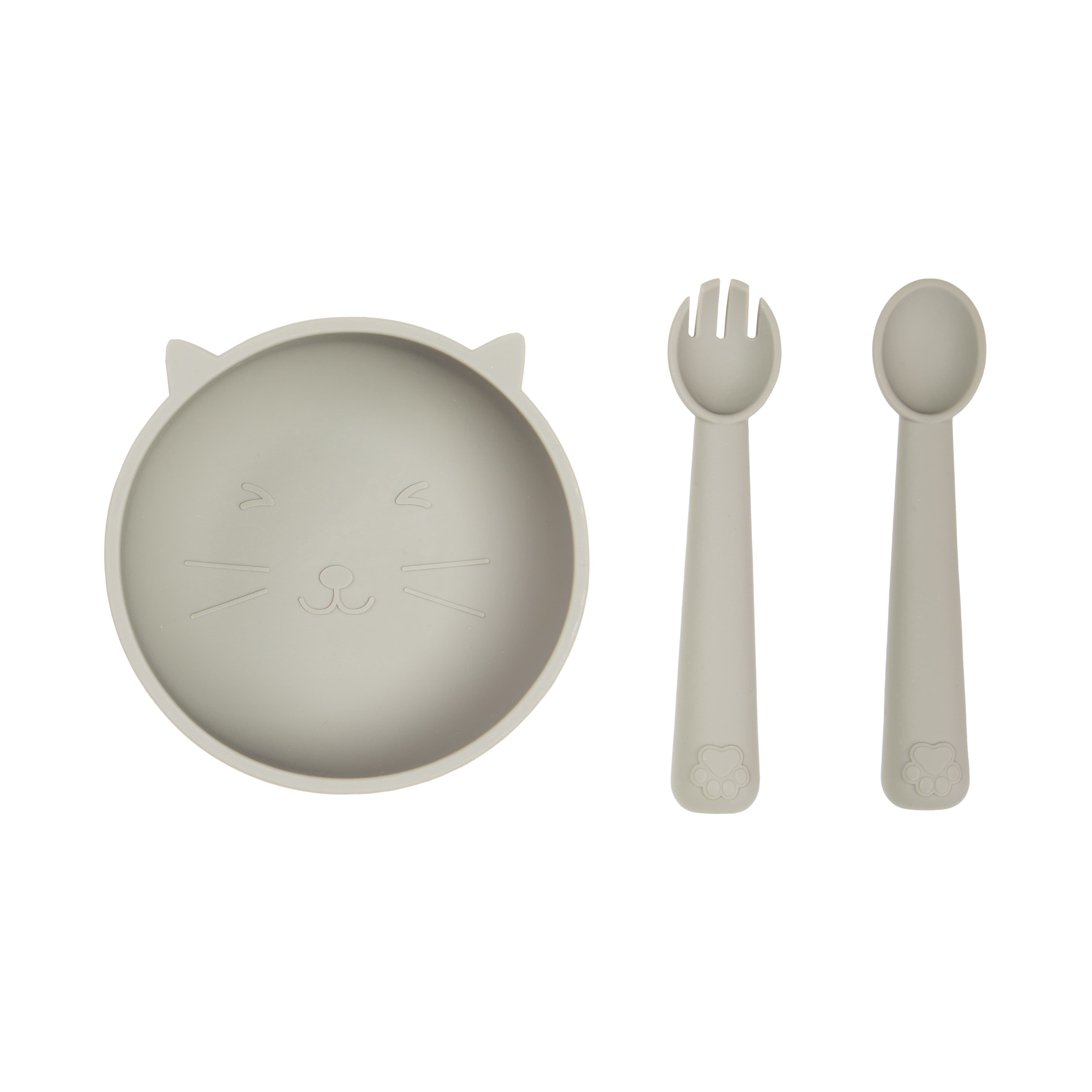 Imagen 3 de 6 de Set de Alimentación de Silicona Gatito